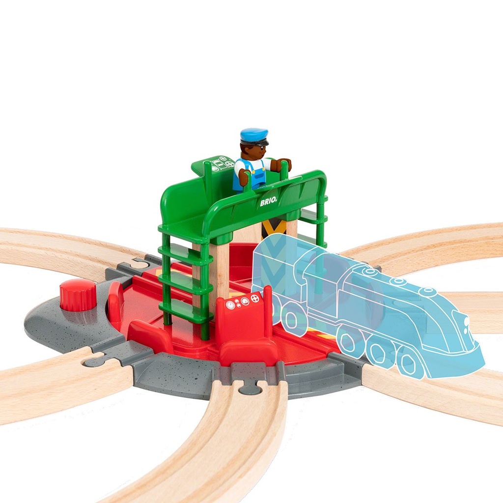 Plaque Tournante Mécanique BRIO - Pour Circuit Train En Bois - Sans Pile - Enfants Dès 3 Ans - 33361